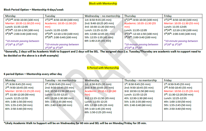 block day schedule