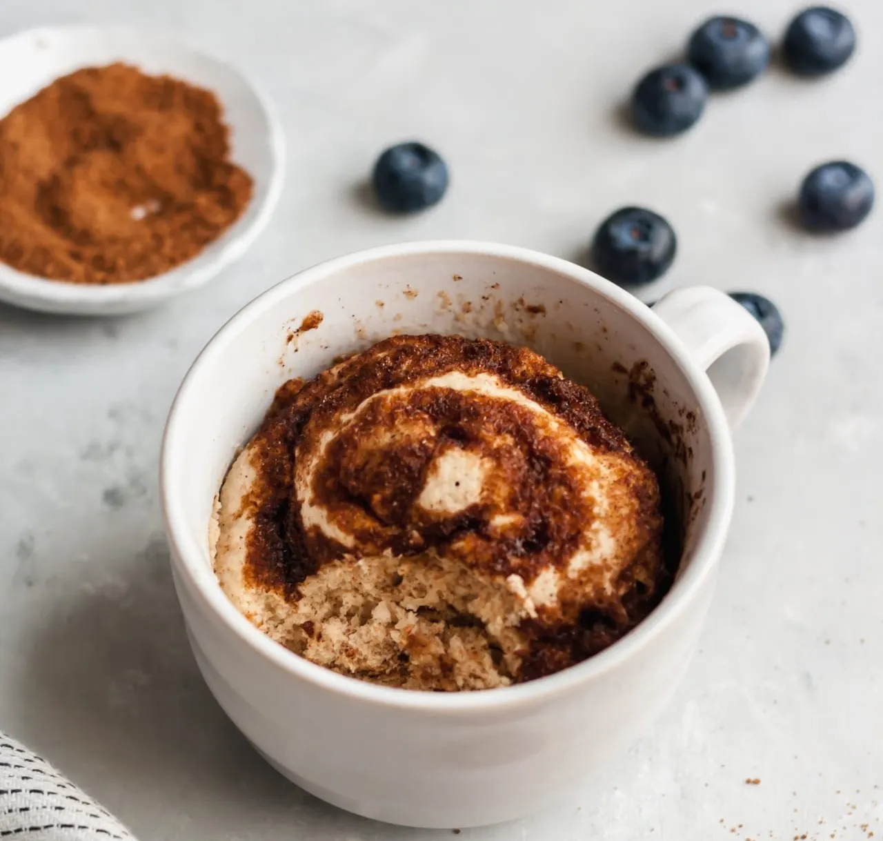 Cinnamon roll in a mug