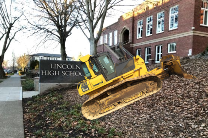 Lincoln being bulldozed